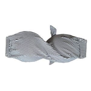 Xhilaration Striped Twisted Bandeau Bikini Top Sz M